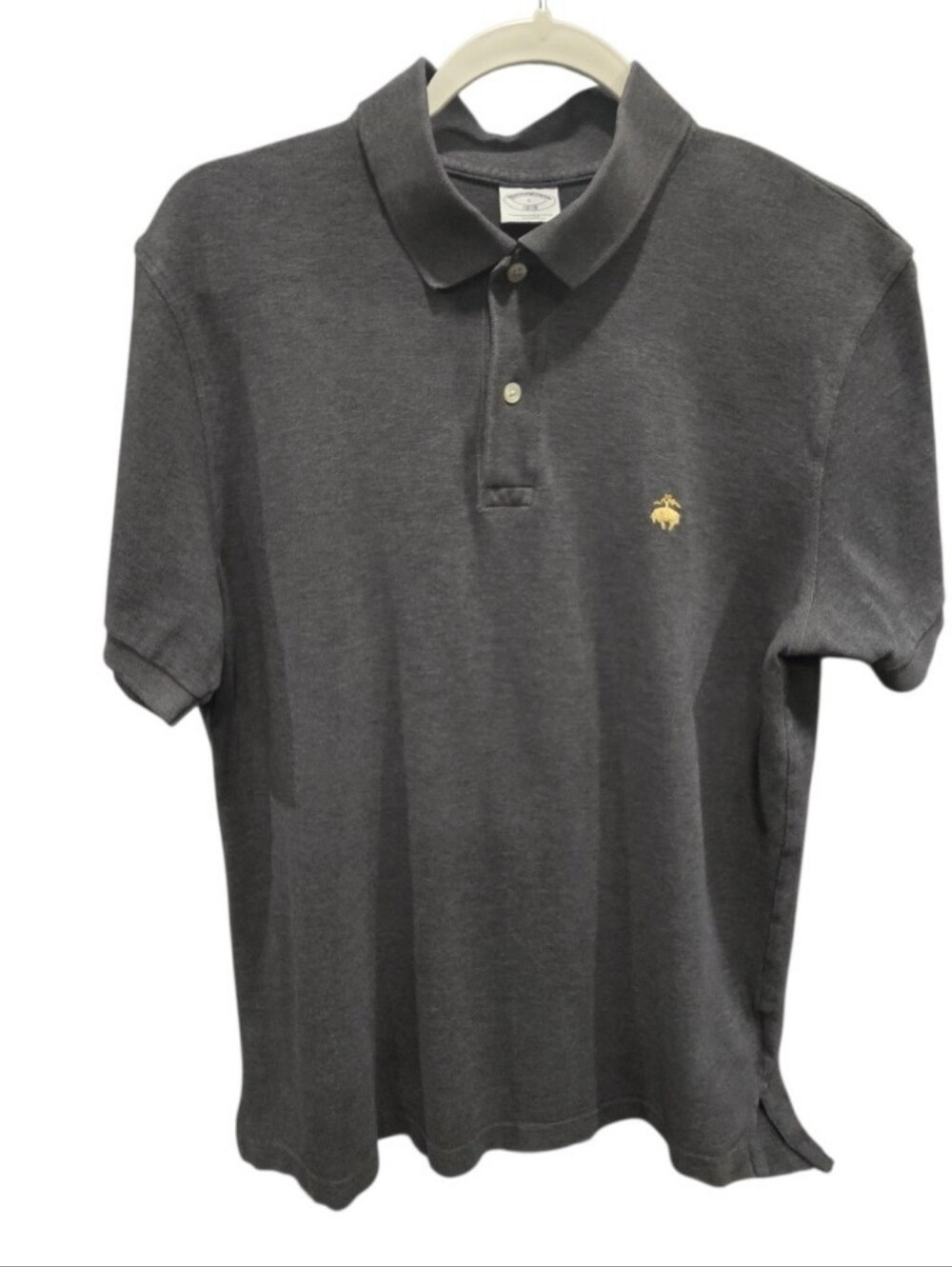 Brooks Brothers 1818 Performance Polo Shirt Men's Large Slim Fit Gray Golf